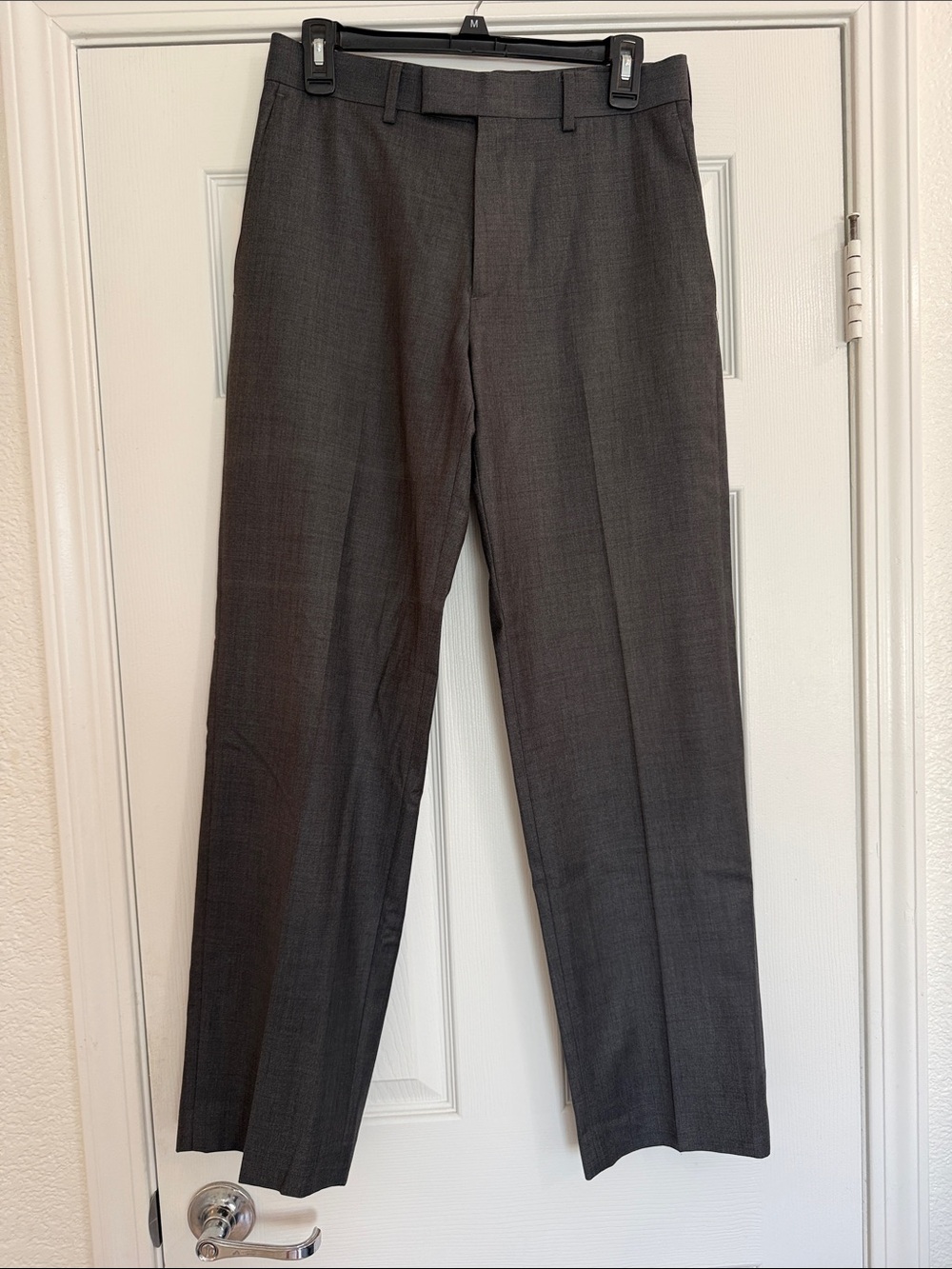 Men's Dress Pants in Charcoal Gray - Tailored Flat Front